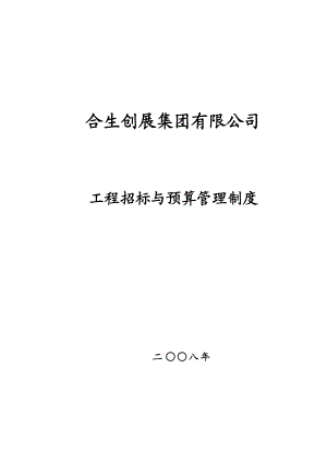 X年合生创展工程招标与预算管理制度.docx