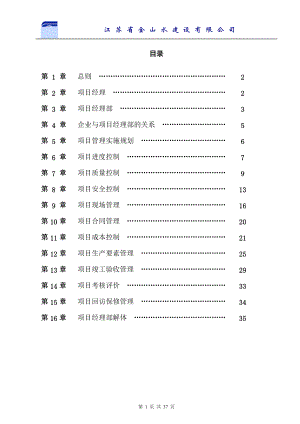 江苏省金山水建设有限公司项目管理实施细则(试行).docx