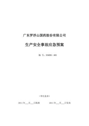 某省国药股份有限公司生产安全事故应急预案.docx