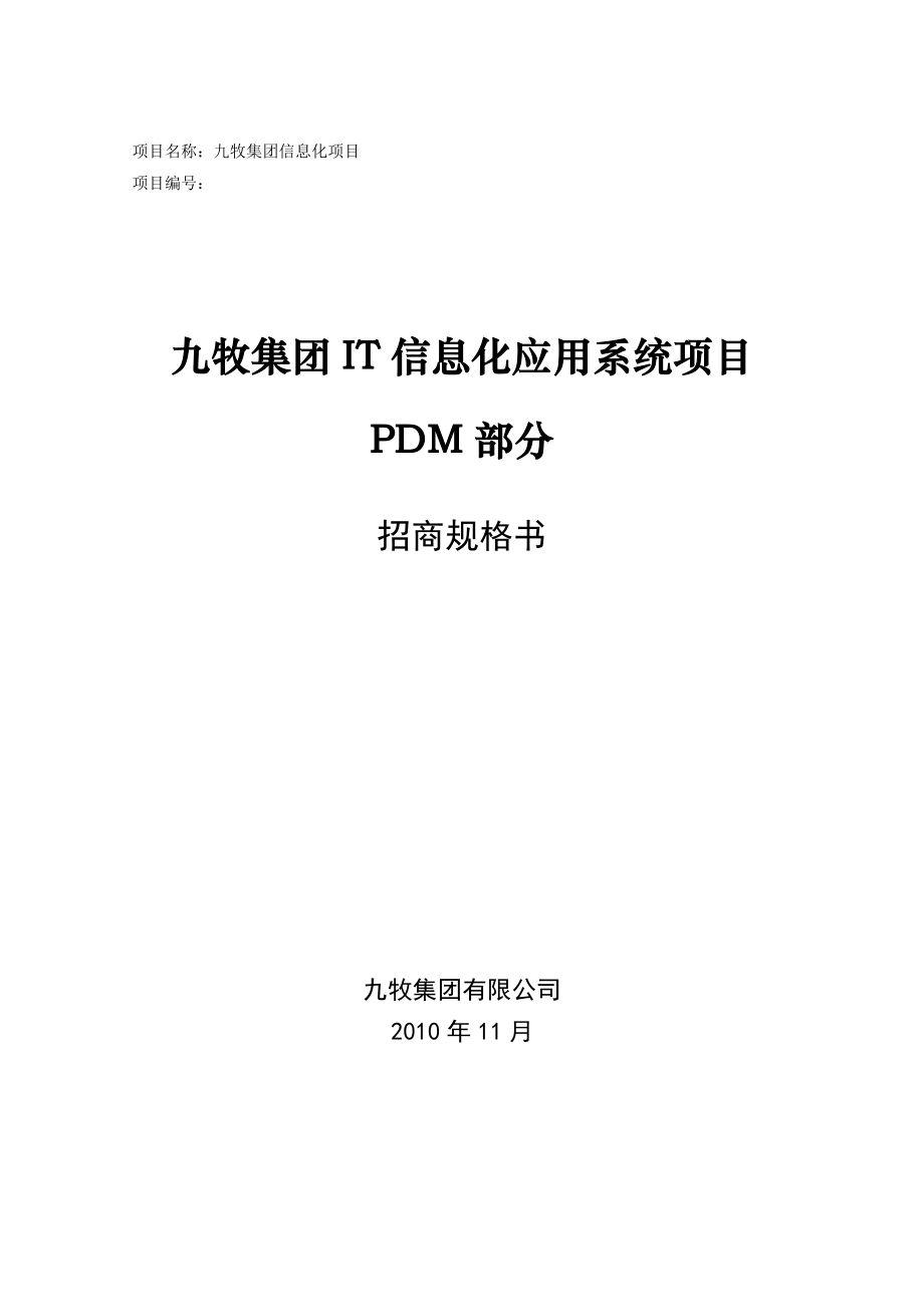 IT信息化应用系统项目招标技术规格书.docx_第1页