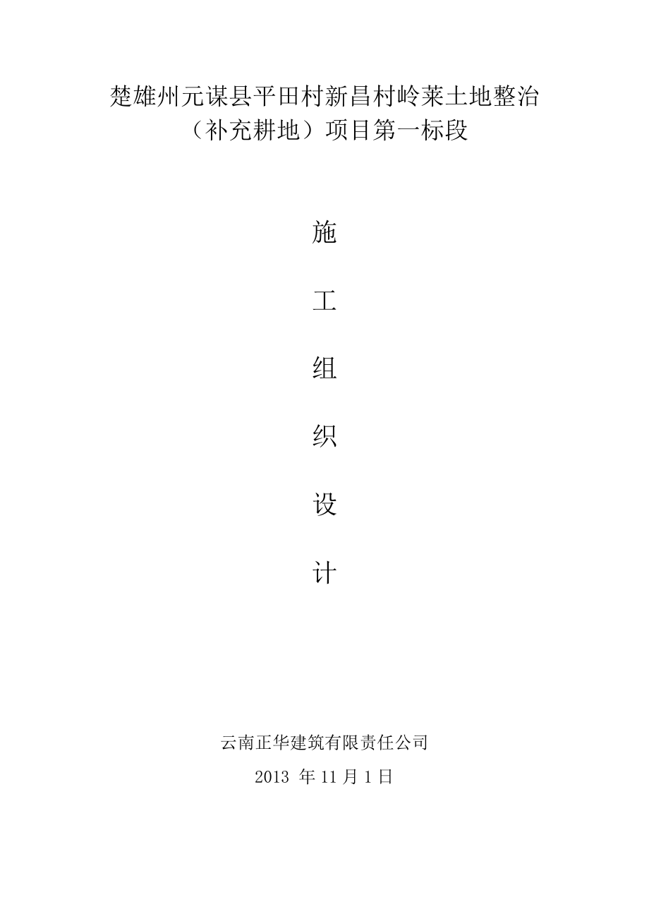 乡新昌村土地整理项目施工组织设计.docx_第1页