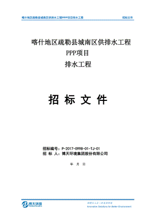 某区供排水工程PPP项目排水工程招标文件.docx