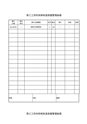 职工工作时间与休息休假管理标准.doc