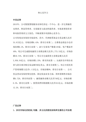 各券商的核心竞争力.docx