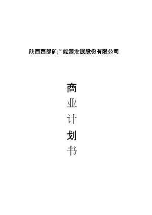 矿产能源商业计划书doc-陕西西部矿产能源发展股份有限公.docx