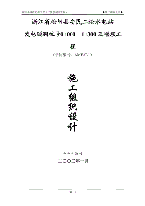 某县安民二松水电站施工组织设计.docx