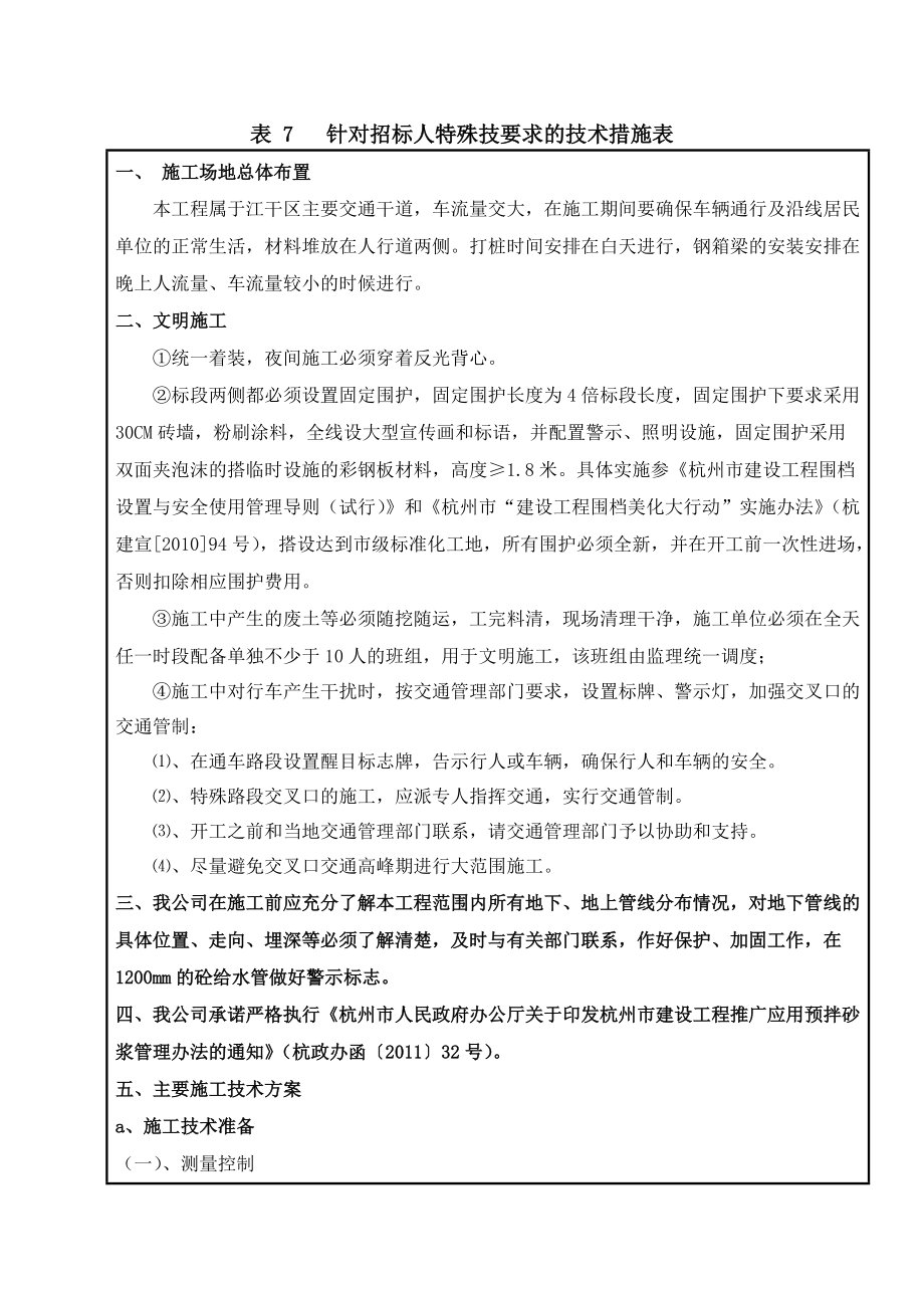 针对招标人特殊技要求的技术措施表.docx_第1页