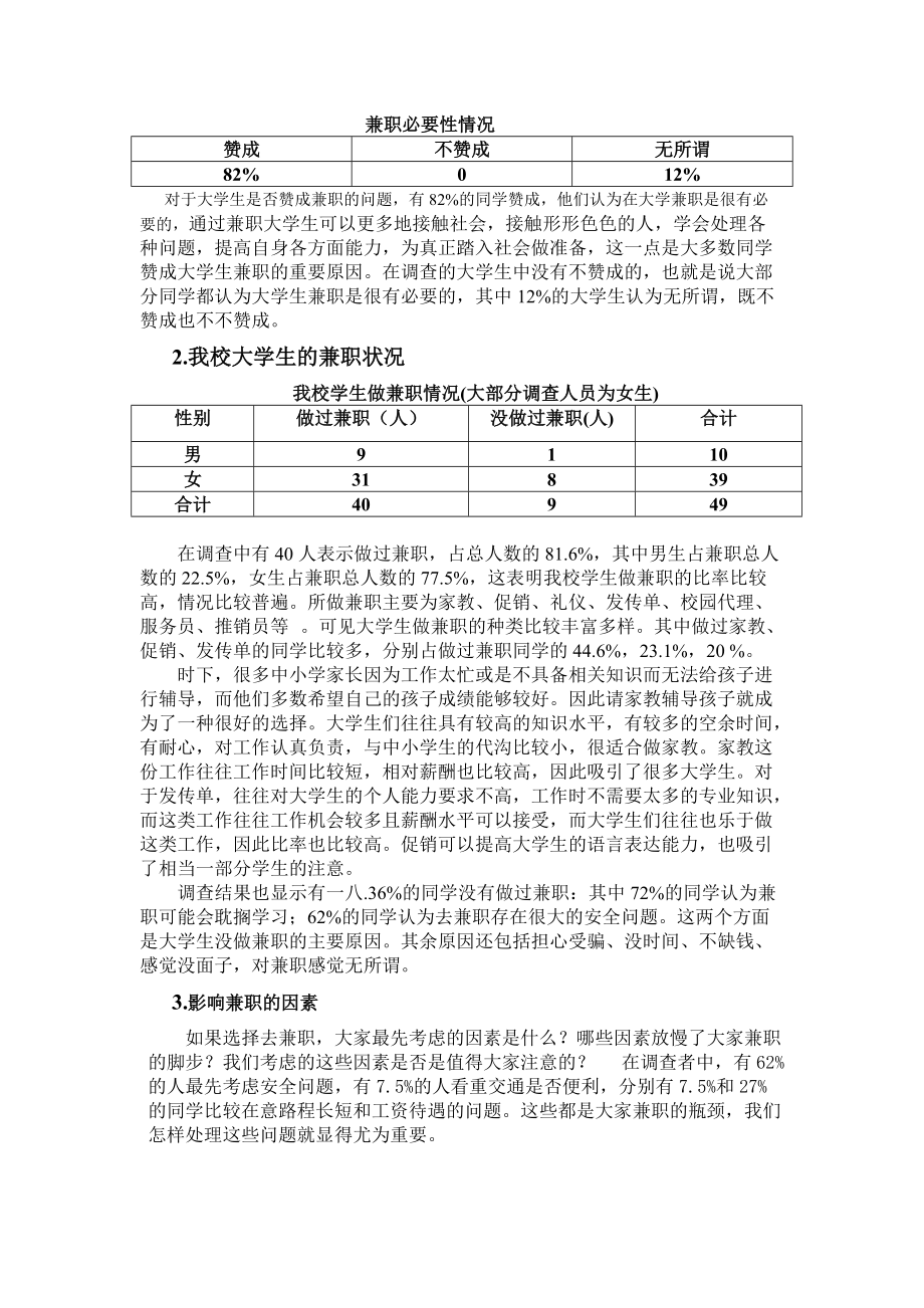 关于某学院大学生兼职情况的调查报告.docx_第3页