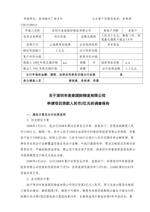 某项目贷款调查报告.docx