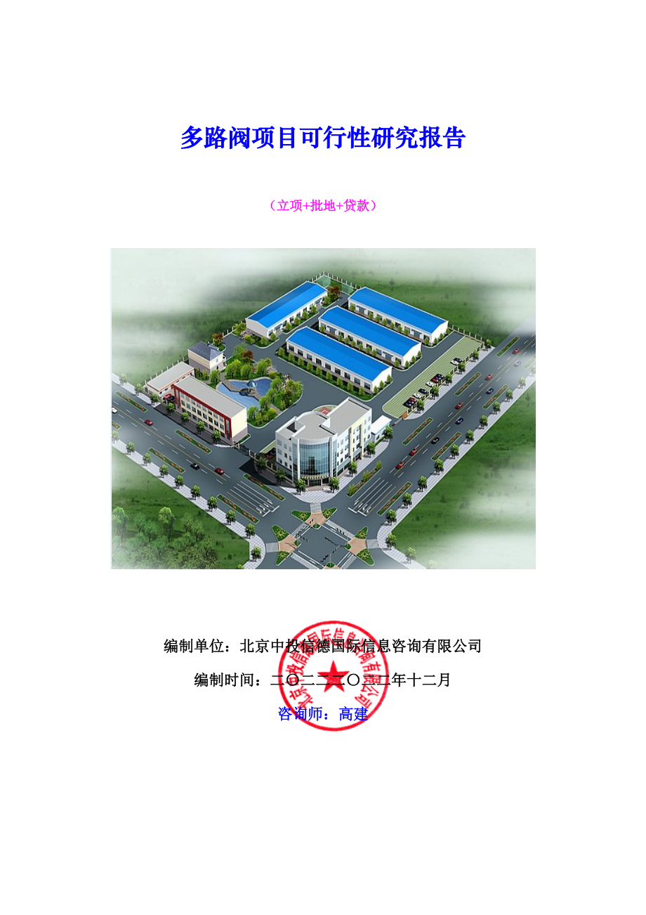 多路阀项目可行性研究报告.docx_第1页