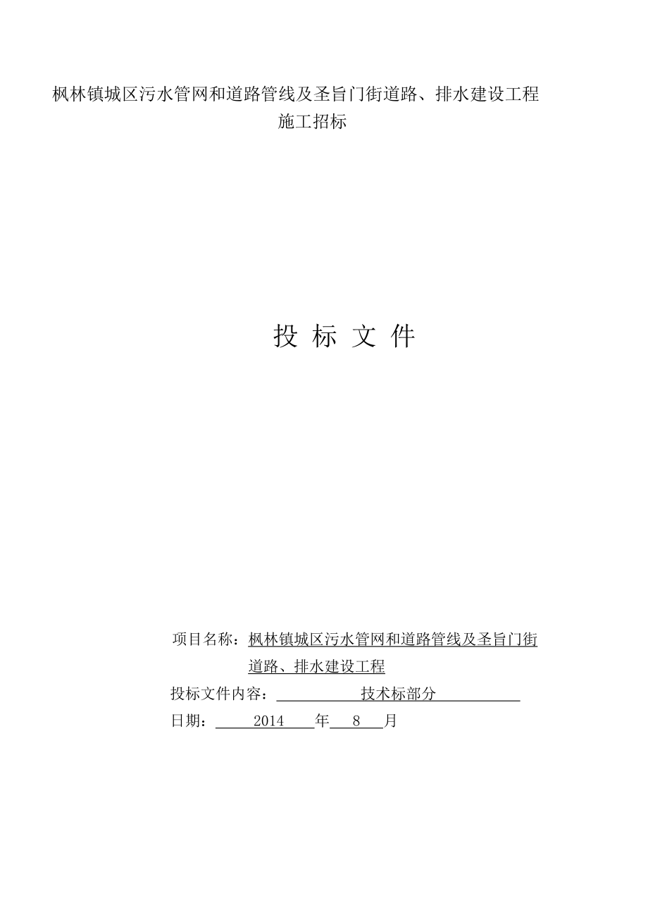 道路、排水建设工程技术标投标文件.docx_第1页