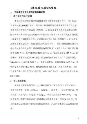 项目竣工验收报告范本.docx