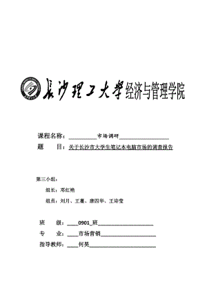 长沙市大学生笔记本电脑市场调查报告.docx