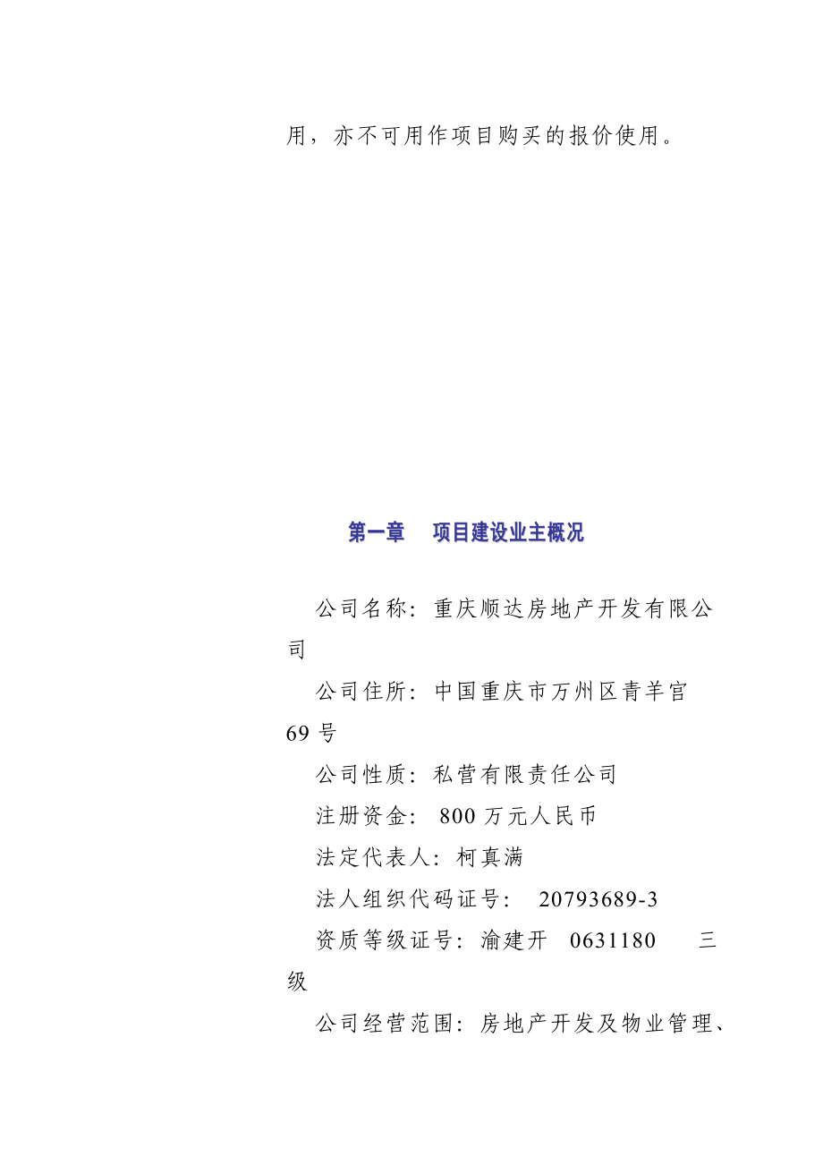 重庆XX房地产开发有限公司三峡明珠大厦房地产开发项目（一期）项目企划书.docx_第3页