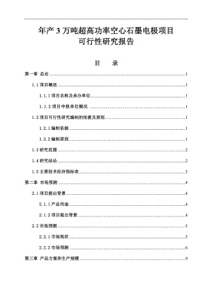 高功率空心石墨电极项目可行性研究报告.docx