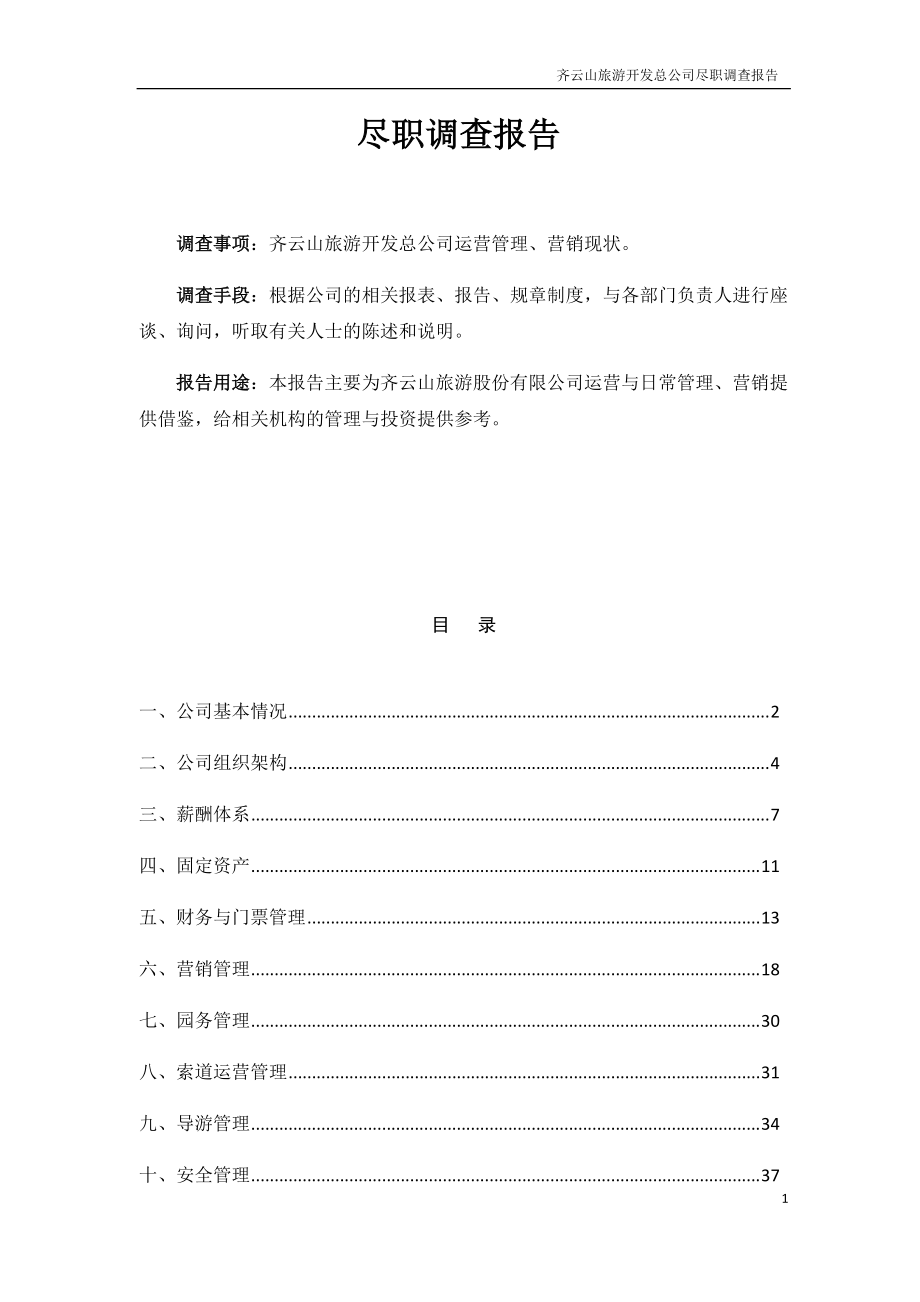 某旅游开发总公司尽职调查报告.docx_第1页