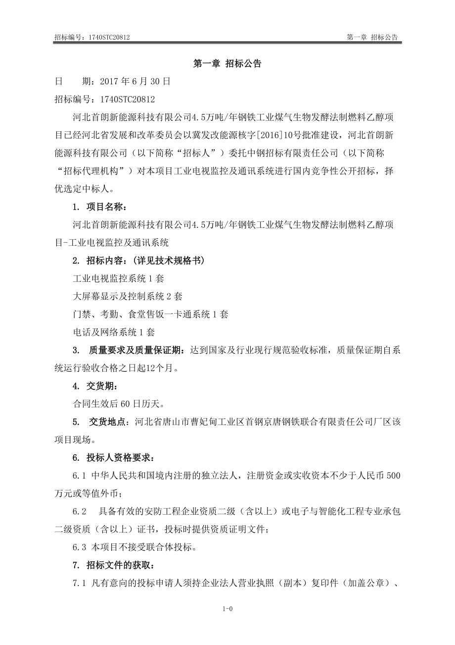 钢铁工业煤气生物发酵法制燃料乙醇项目招标文件.docx_第3页