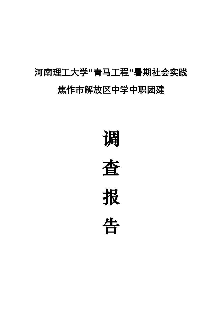 某中学中职团建调查总结报告.docx_第1页