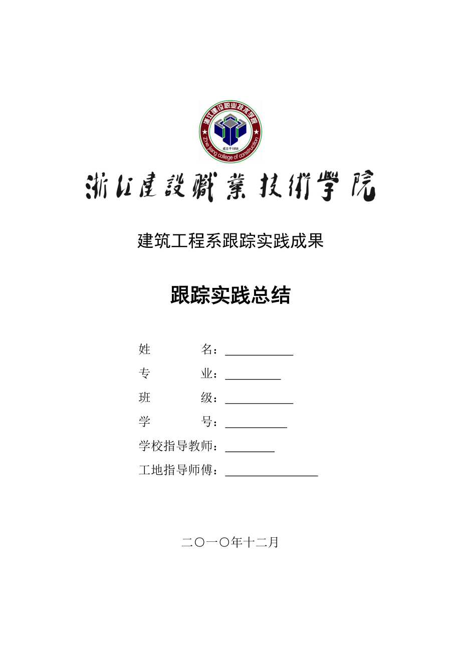 项目施工跟踪实践总结模版.docx_第1页