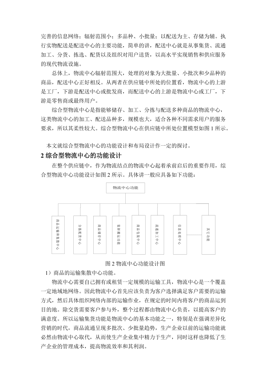 综合型物流中心功能和布局设计方案分析.docx_第2页