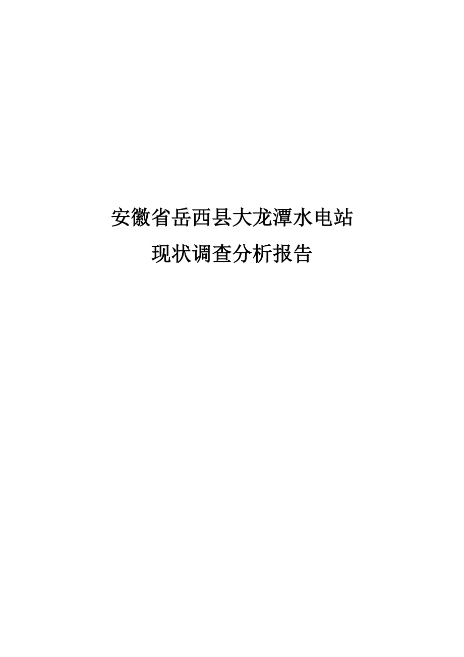 关于某水电站现状调查分析报告.docx_第1页