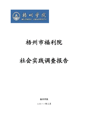 调研报告梧州市福利院社会实践调查报告.docx