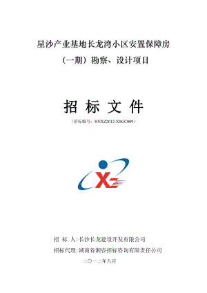 某小区安置保障房勘察设计项目招标文件.docx