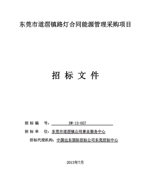 东莞市道滘镇路灯合同能源管理采购项目招标文件.docx