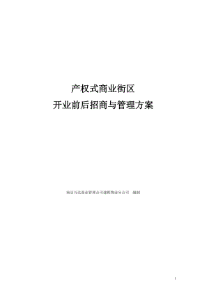 产权式商业街区开业前后招商与管理方案_21页.docx