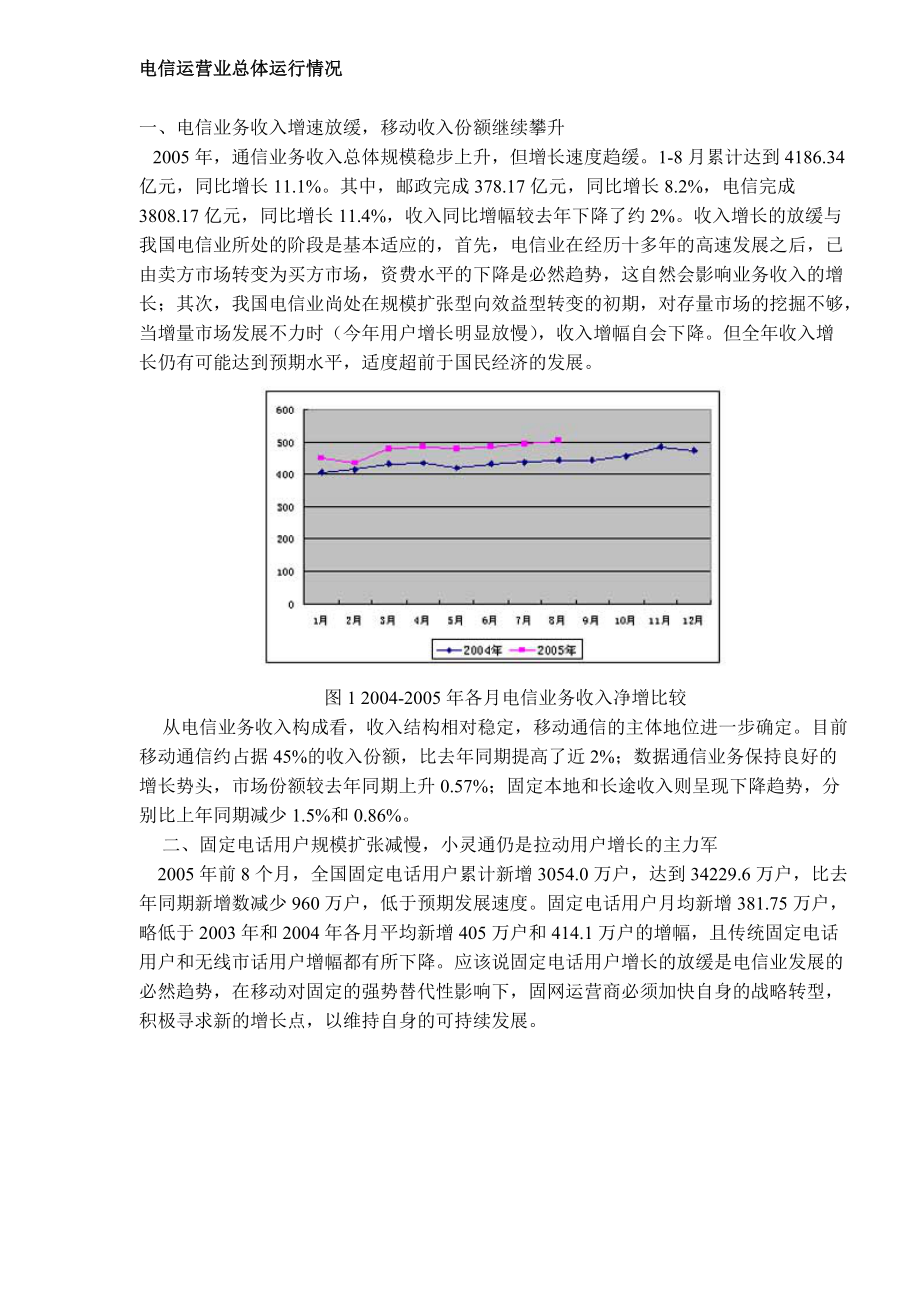 电信运营业总体运行情况（DOC6）(1).docx_第1页