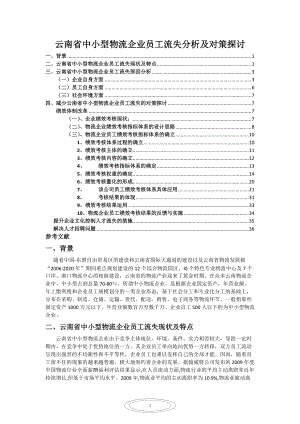 云南省中小型物流企业员工流失分析及对策探讨.docx