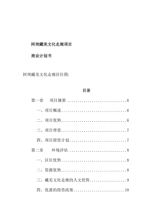 阿坝藏羌文化走廊项目商业计划书.docx