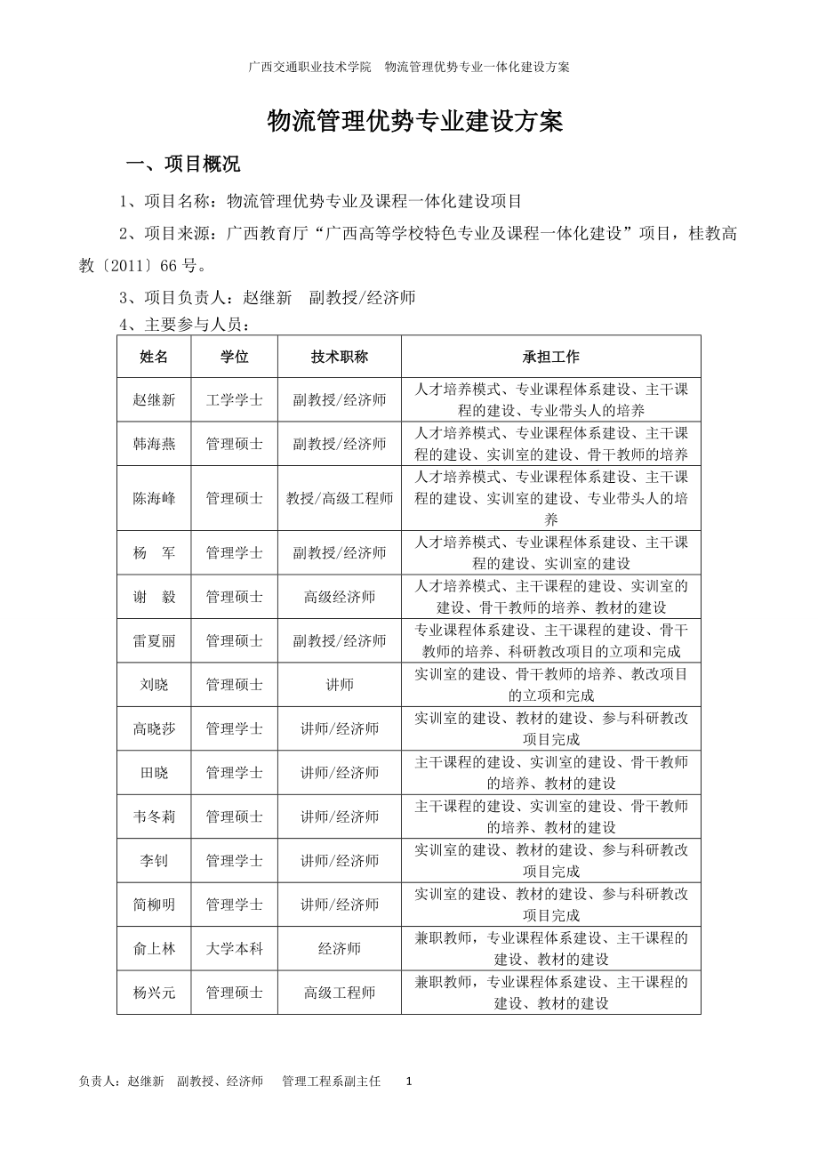 物流管理优势专业建设方案.docx_第1页