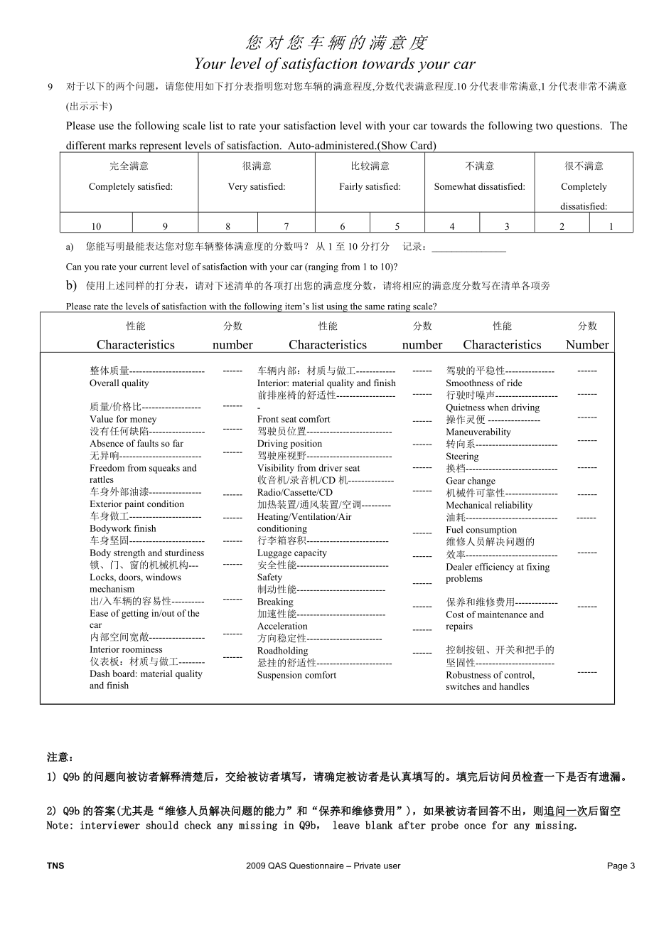 私家车可靠性质量调查问卷.docx_第3页