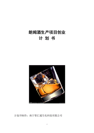 某酒生产项目创业计划书.docx