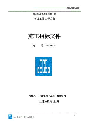 中建七局(上海)有限公司主体劳务招标文件.docx