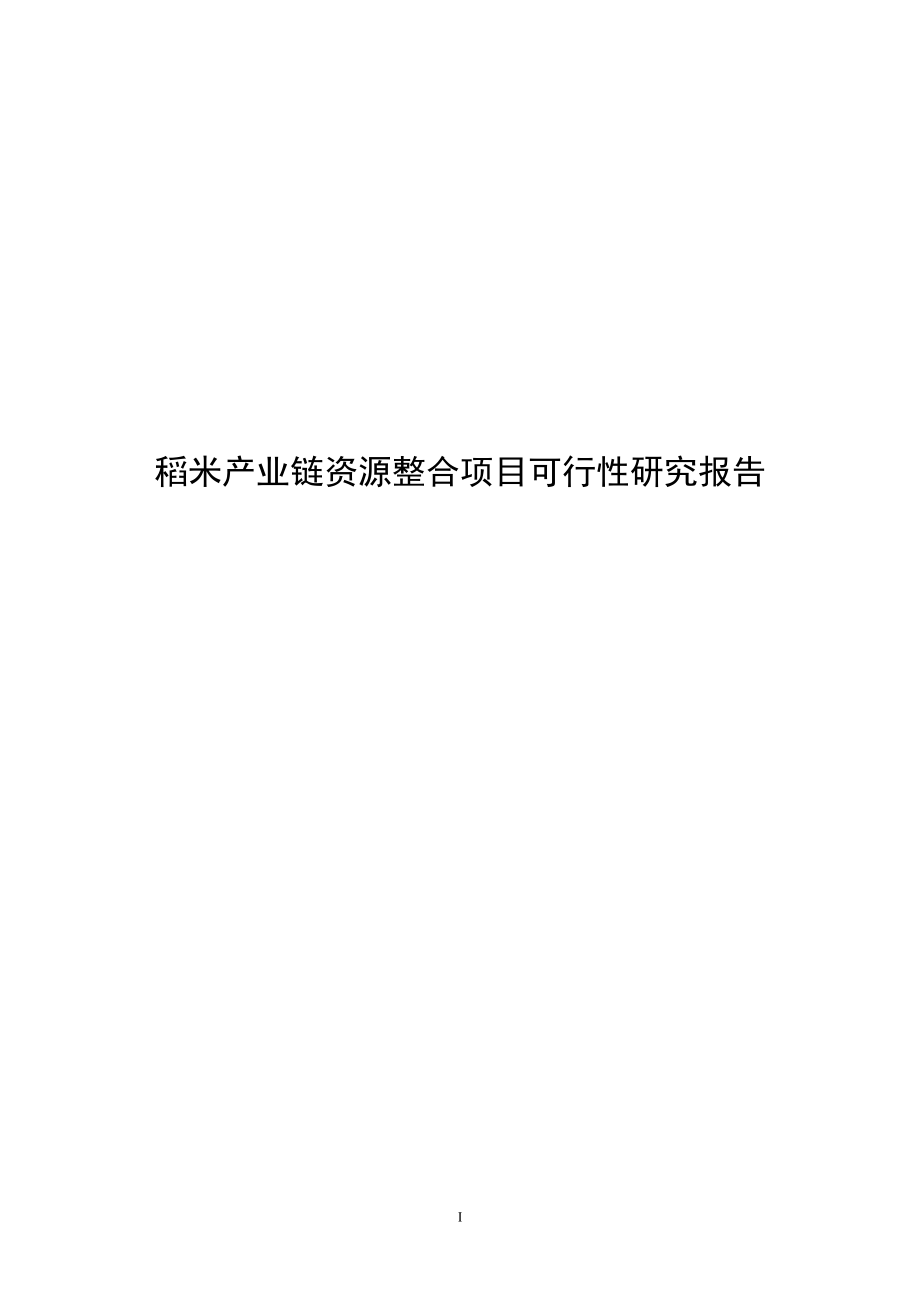 稻米产业链资源整合项目可行性研究报告.docx_第1页