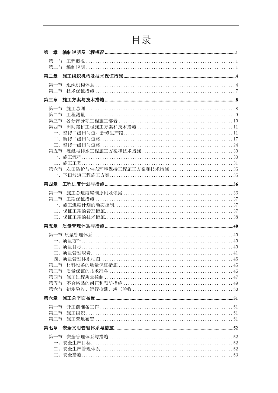 镇土地开垦项目施工组织设计.docx_第1页