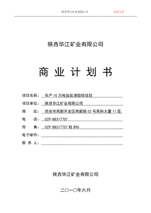 某矿业公司高产业量项目商业计划书.docx