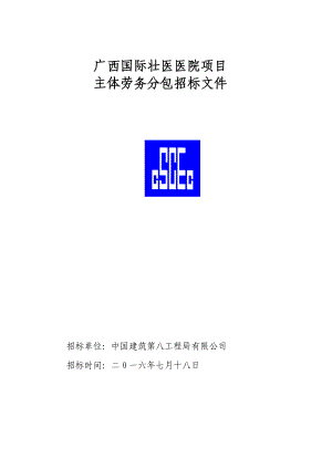 某医院项目主体劳务分包招标文件.docx