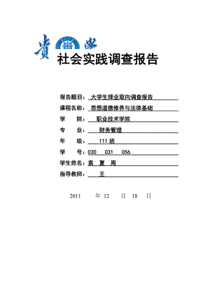 大学生择业取向调查报告.docx