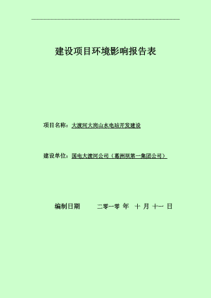 大渡河大岗山水电站开发建设项目环境影响报告表.docx