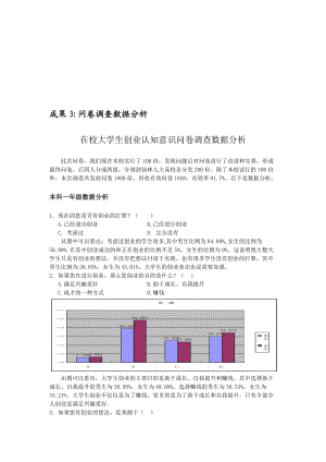 在校大学生创业认知意识问卷调查报告.docx