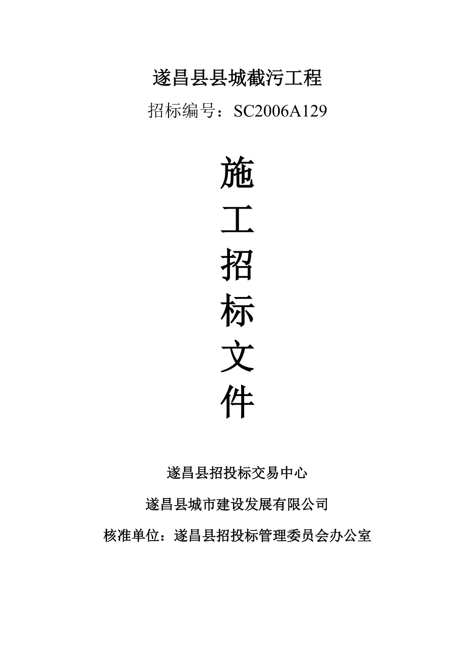 某县县城截污工程施工招标文件.docx_第1页