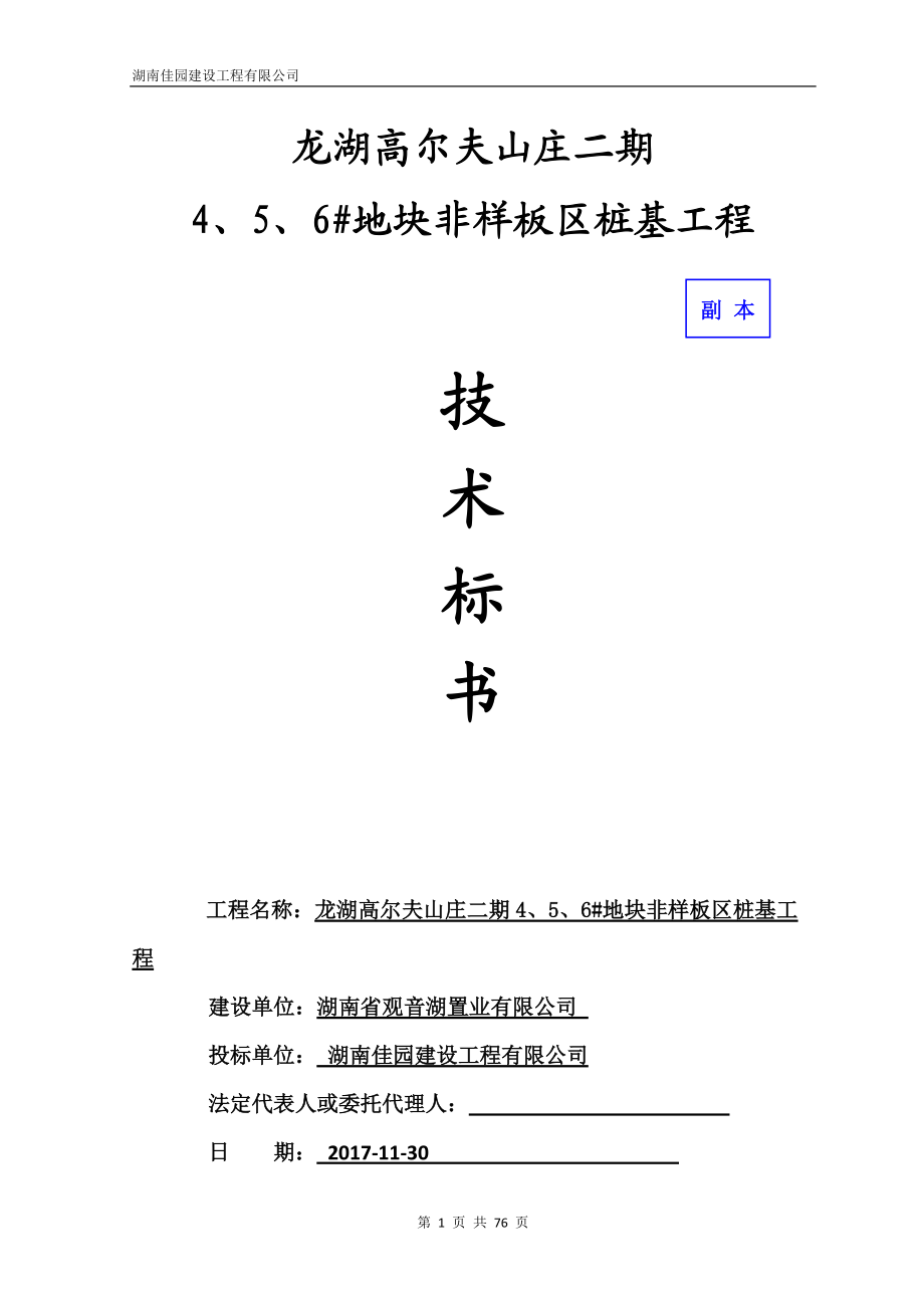 某地块非样板区桩基工程技术标书.docx_第1页