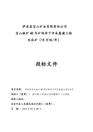 井下开采基建工程及采矿投标文件.docx