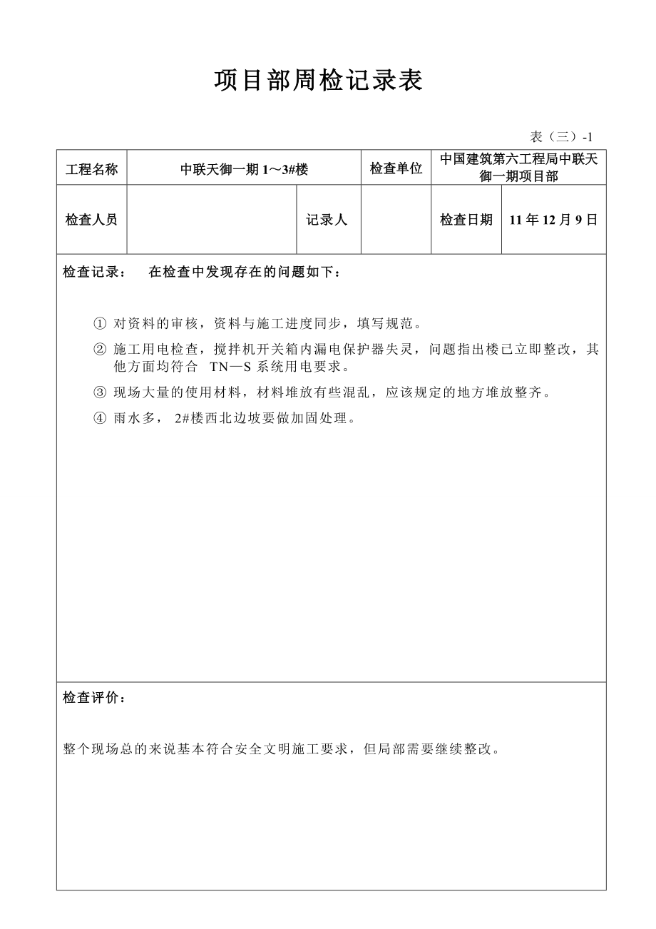 项目部周检记录表(DOC31页).doc_第2页