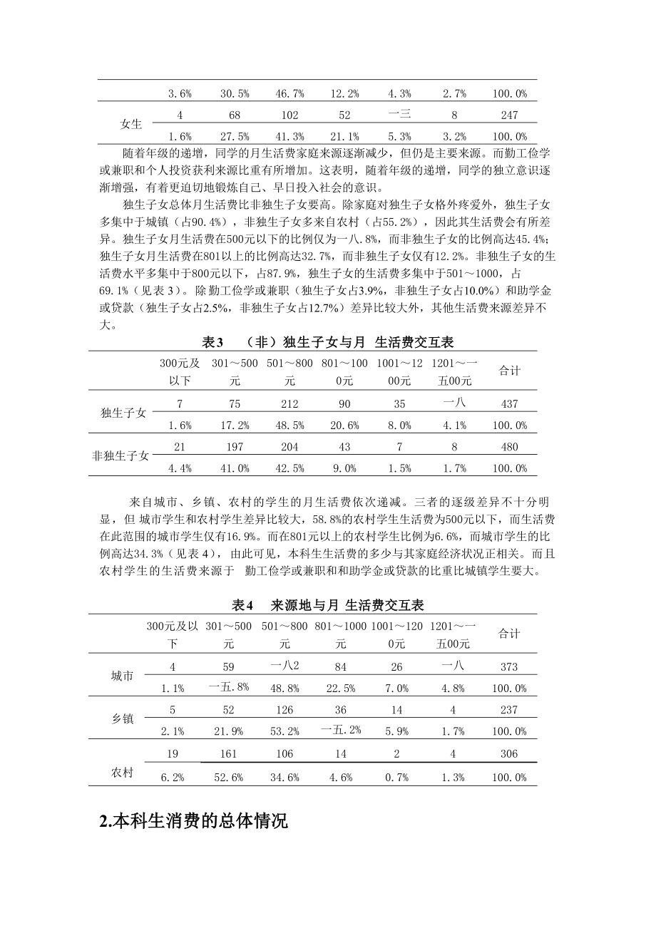 某大学本科生消费状况描述性调查报告.docx_第3页