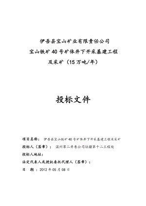 矿体井下开采基建工程及采矿投标文件.docx