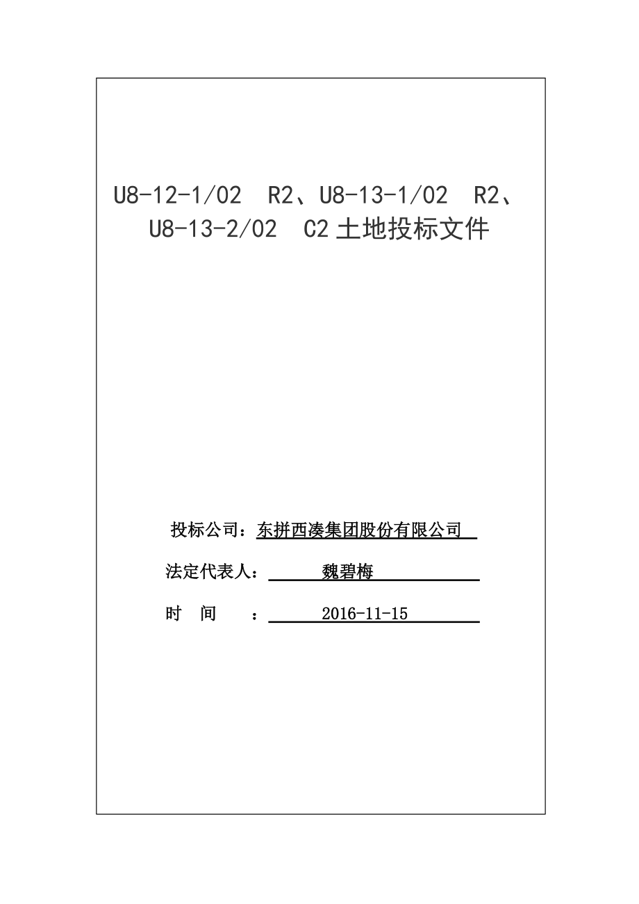 某集团股份有限公司土地投标文件.docx_第1页